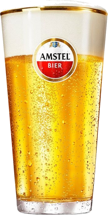Gevuld Amstel-vaasje met vers getapt pilsener